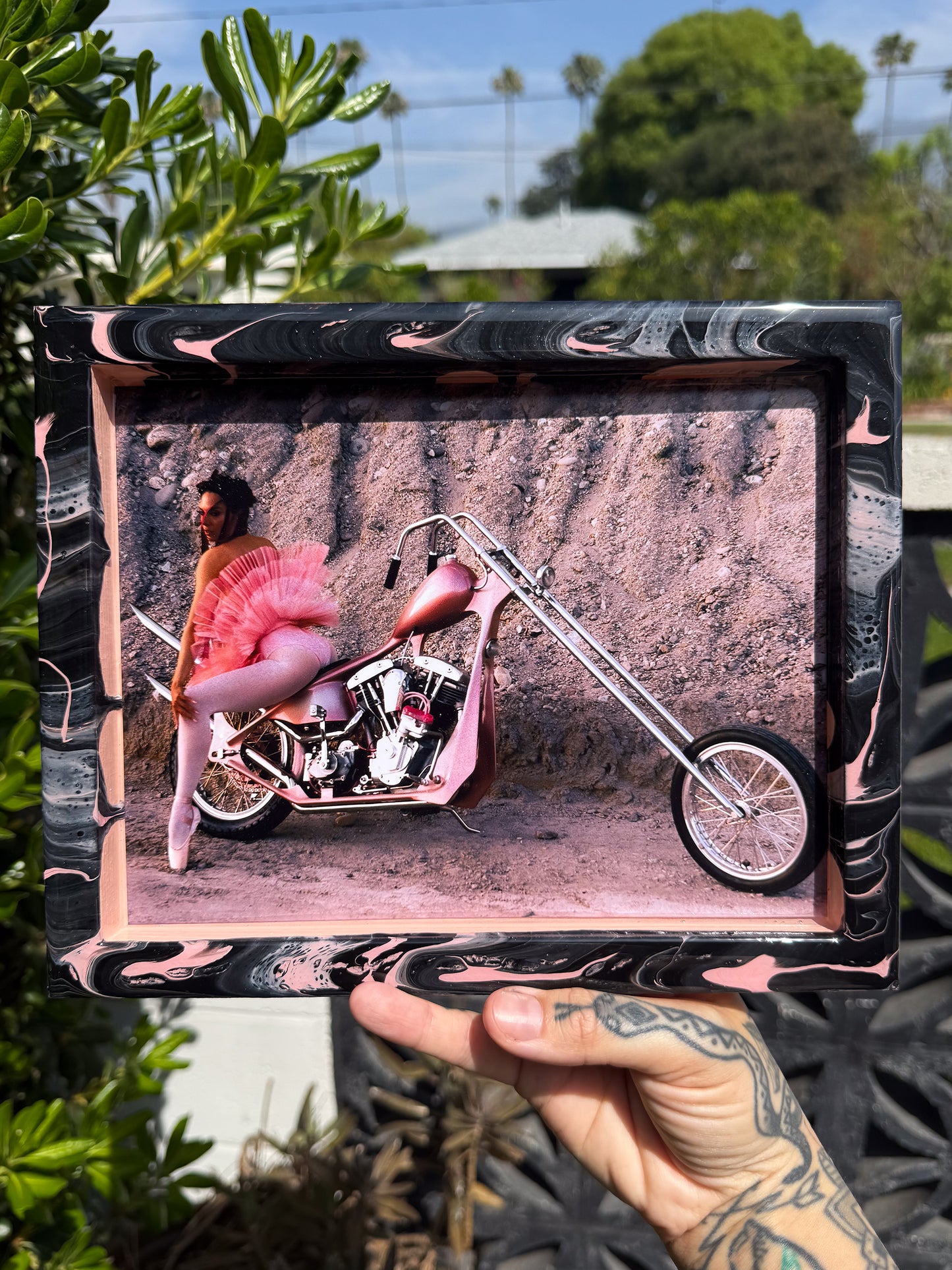 NEW! PAINTED LADY AMBER XXXX. 8X10 TRIPPY TRAY -3