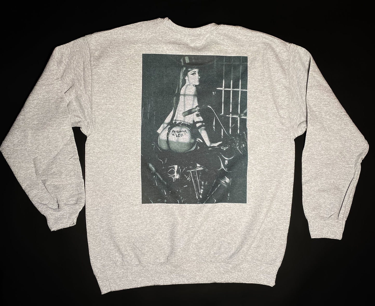 LOCKED UP PAINTED LADY XXXVII. crew neck sweatshirt HEATHER GREY