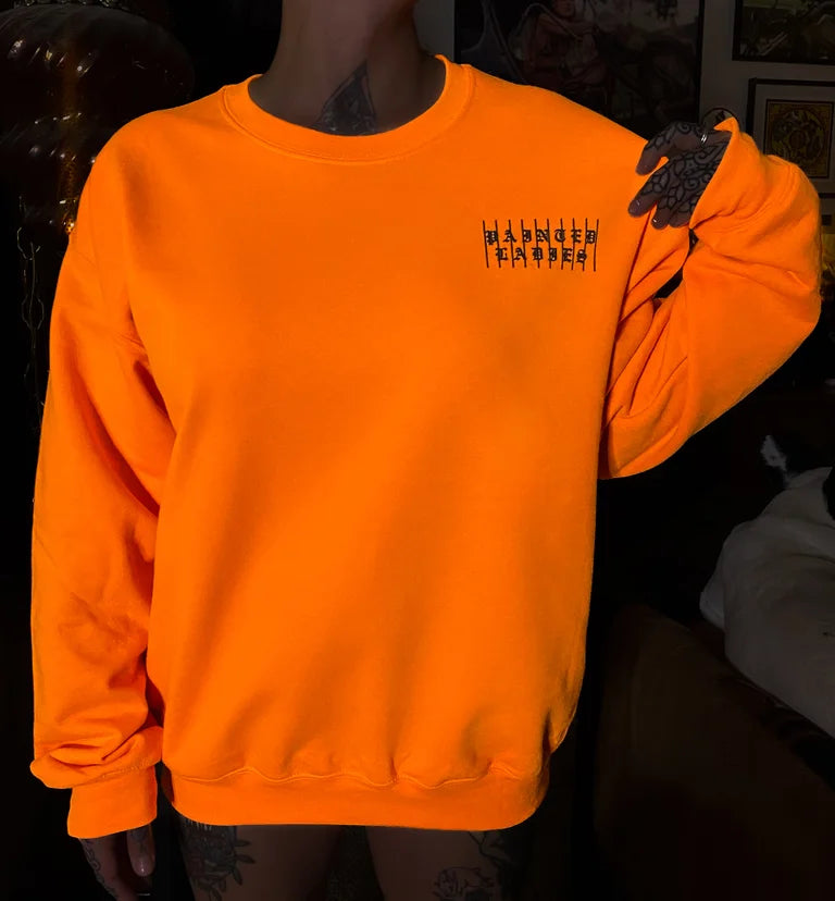 LOCKED UP PAINTED LADY XXXVII. crew neck sweatshirt PRISON ORANGE