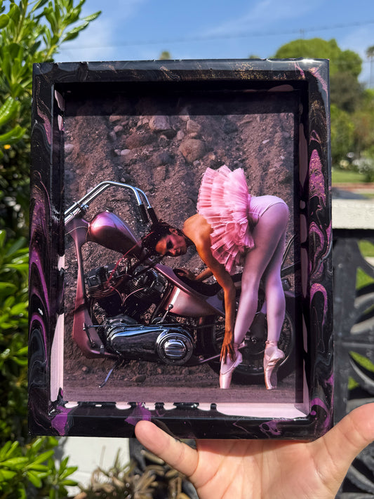 NEW! PAINTED LADY AMBER XXXX. 8X10 TRIPPY TRAY -2