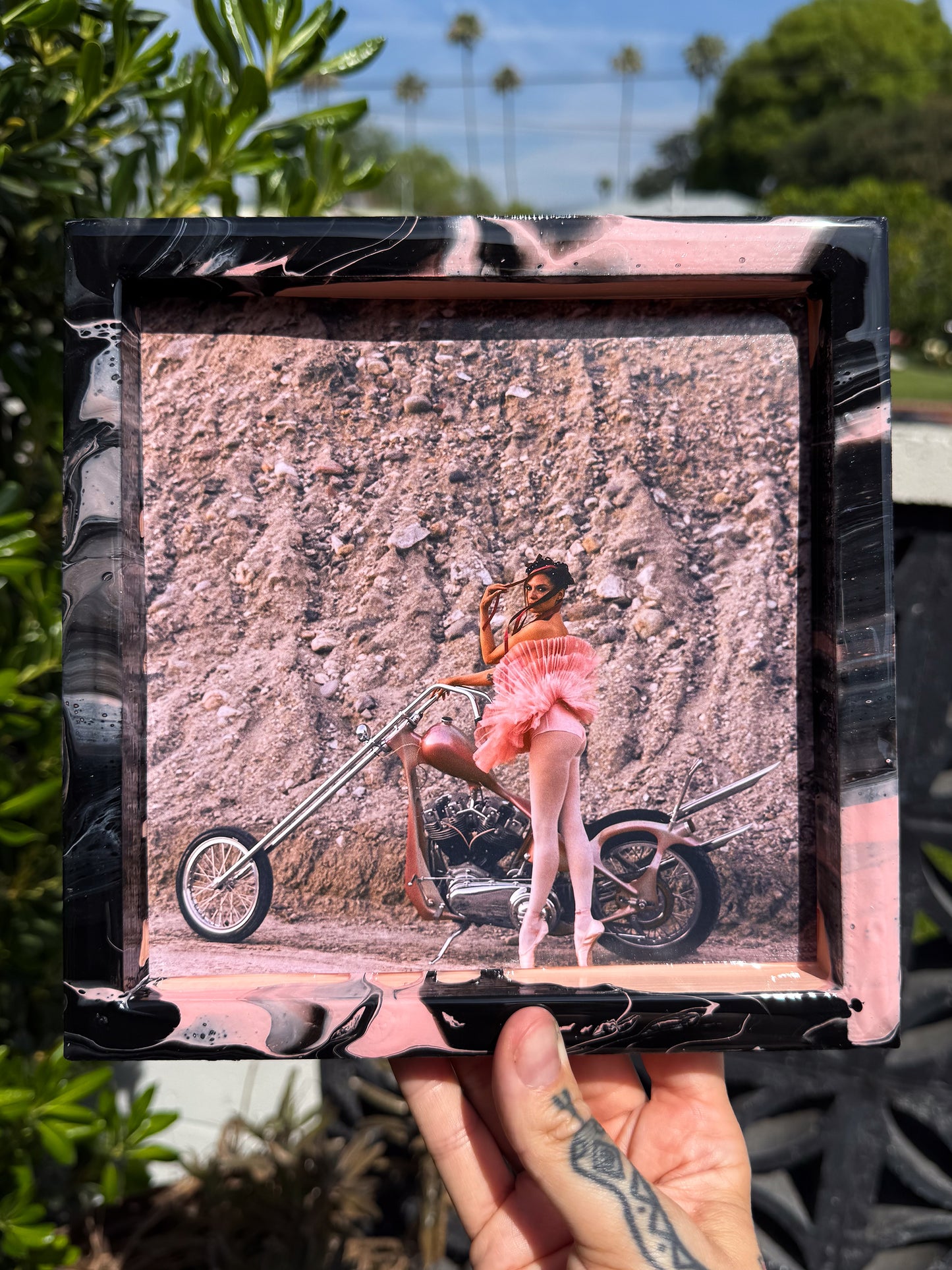 NEW! PAINTED LADY AMBER XXXX. 8X8 SQUARE TRIPPY TRAY -6
