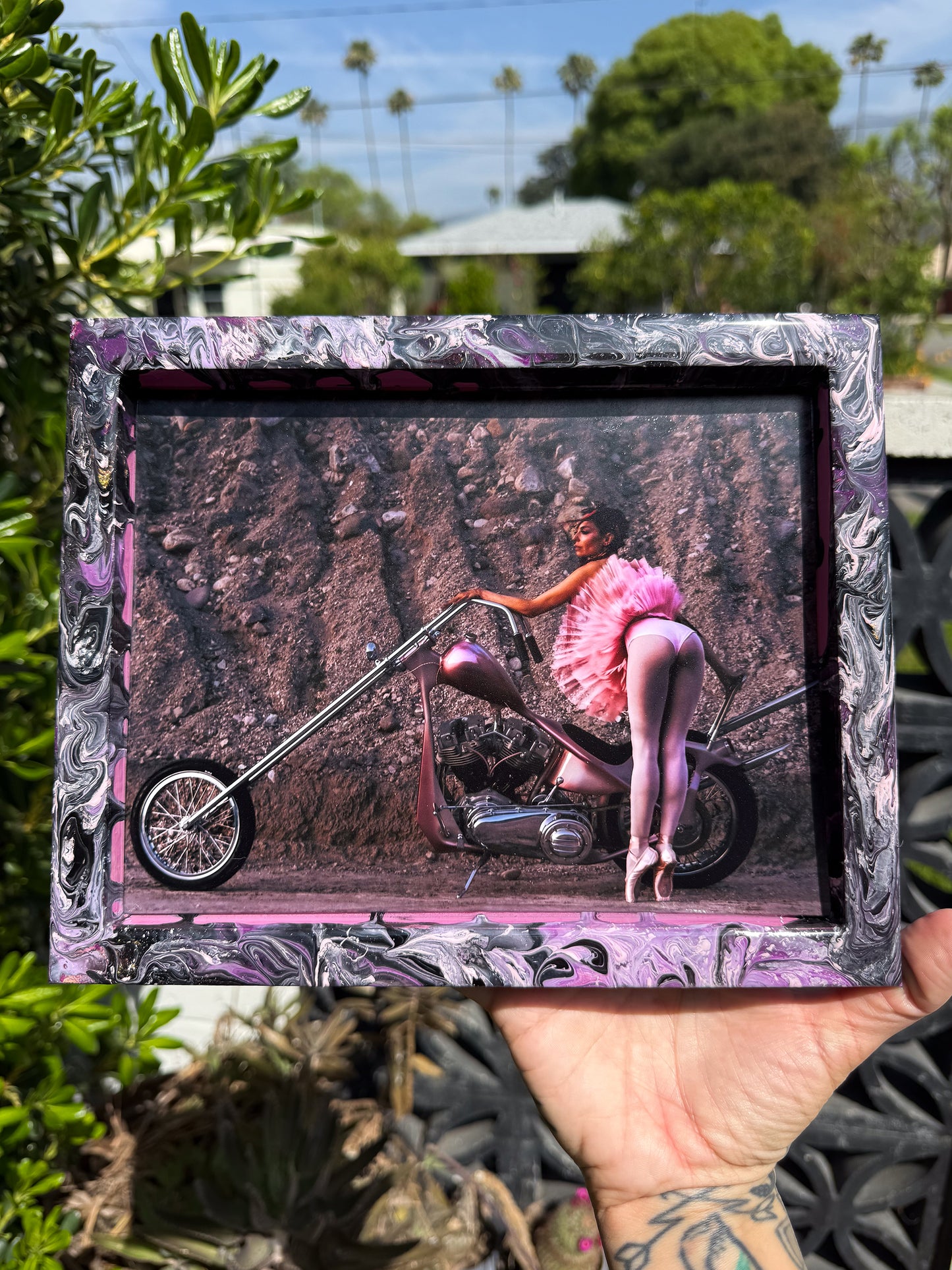 NEW! PAINTED LADY AMBER XXXX. 8X10 TRIPPY TRAY -5