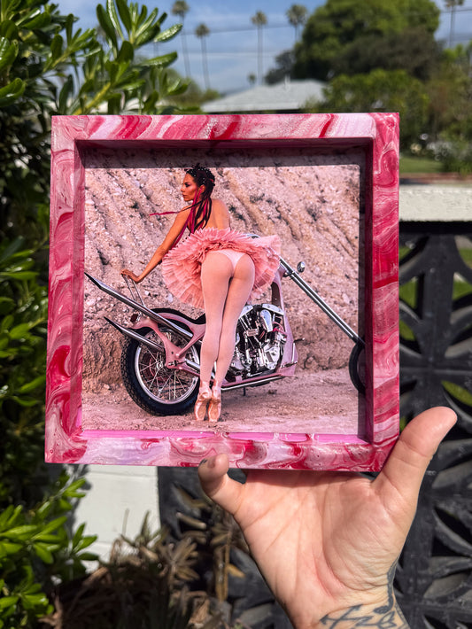 NEW! PAINTED LADY AMBER XXXX. 8X8 SQUARE TRIPPY TRAY -9