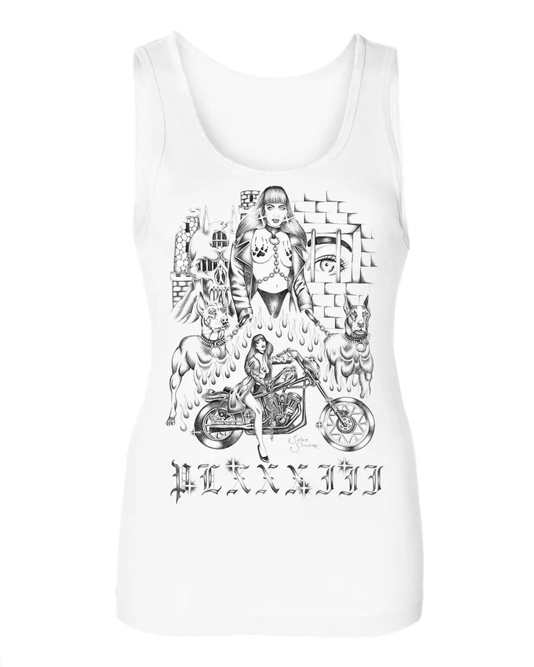 SPIDER SINCLAIRE X PLXXXIII Collab Women's White Beater Tank